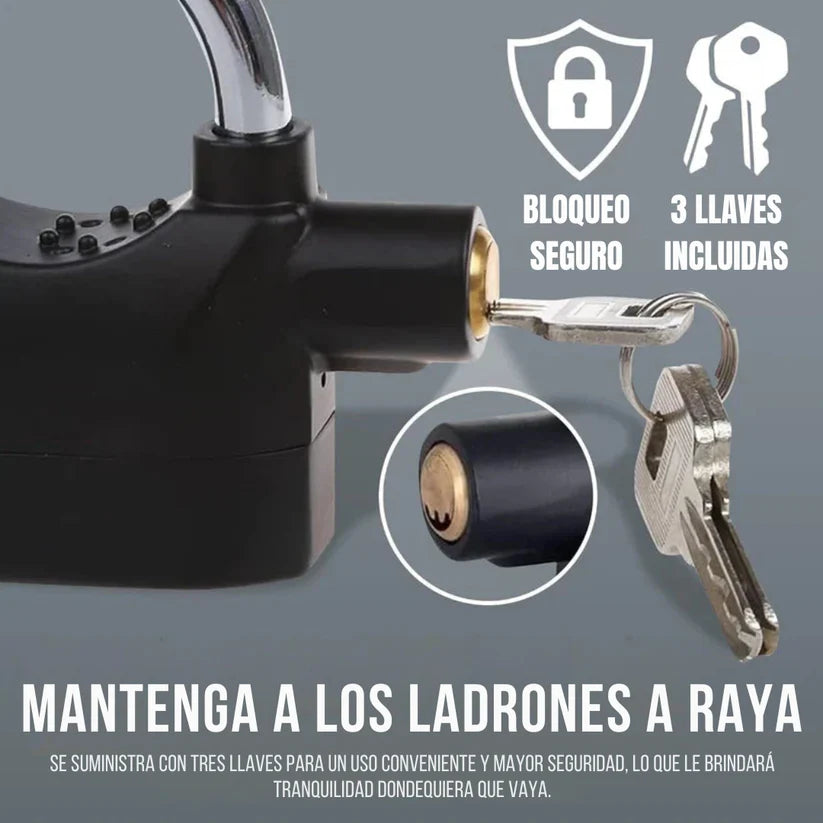 CANDADO ANTIRROBO CON ALARMA